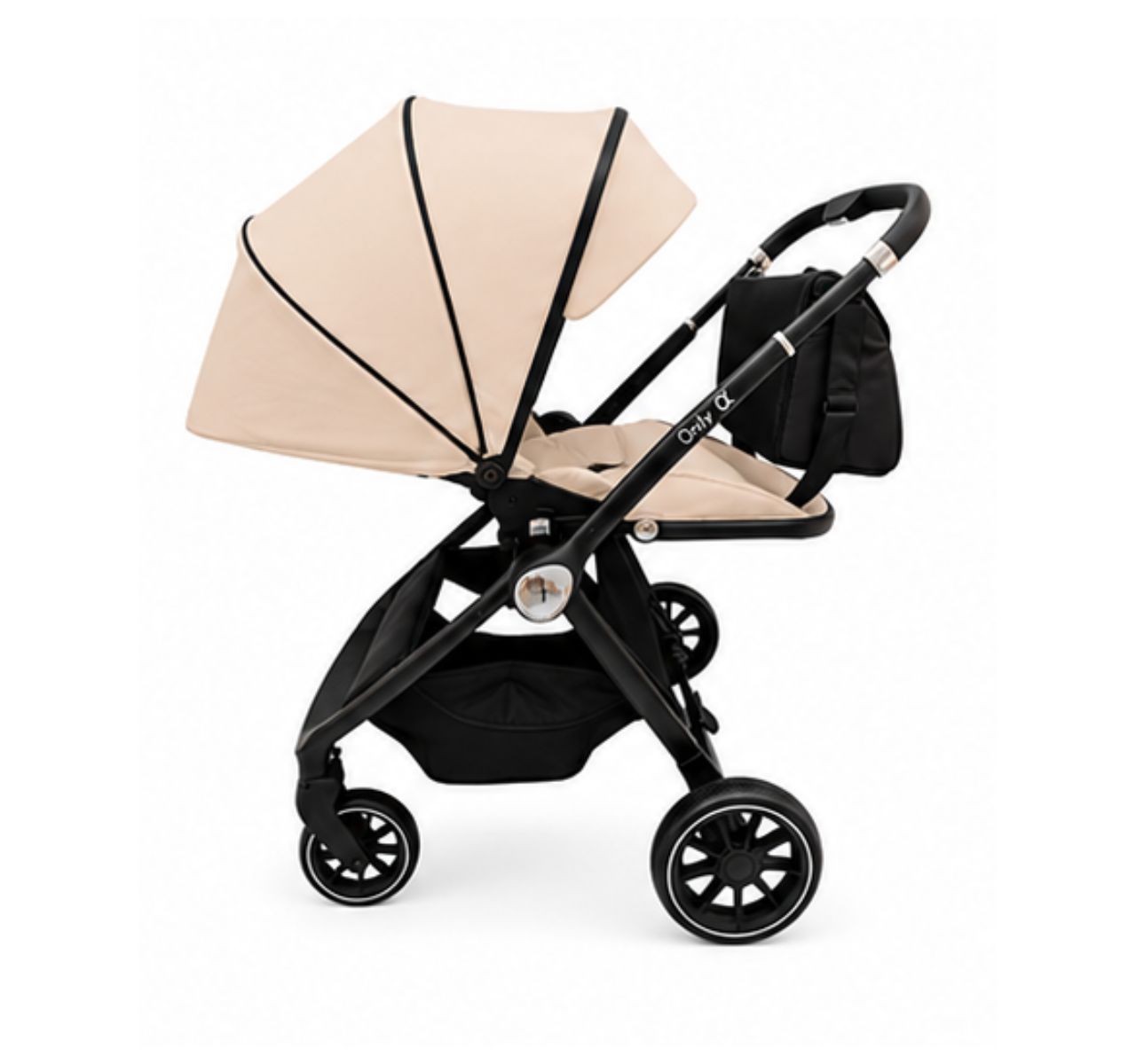 Only Alfa Premium kolica za bebe 3u1 Khaki-lezeci polozaj sa rotiranom korpom