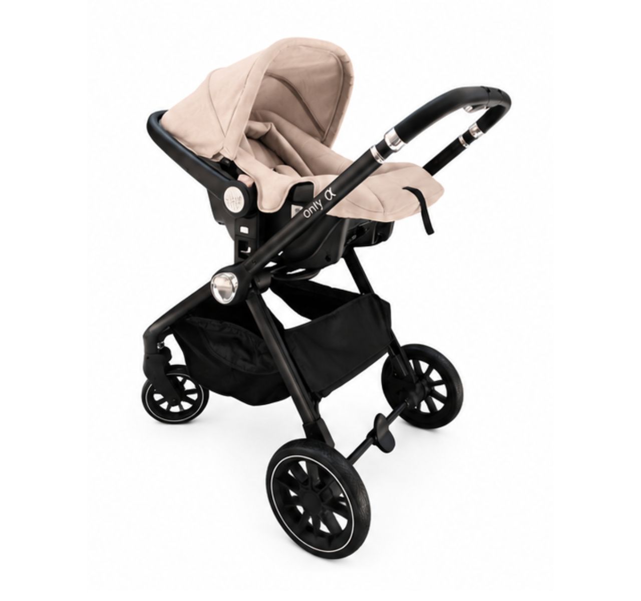 Only Alfa Premium kolica za bebe 3u1 Khaki-auto sediste na ramu kolica