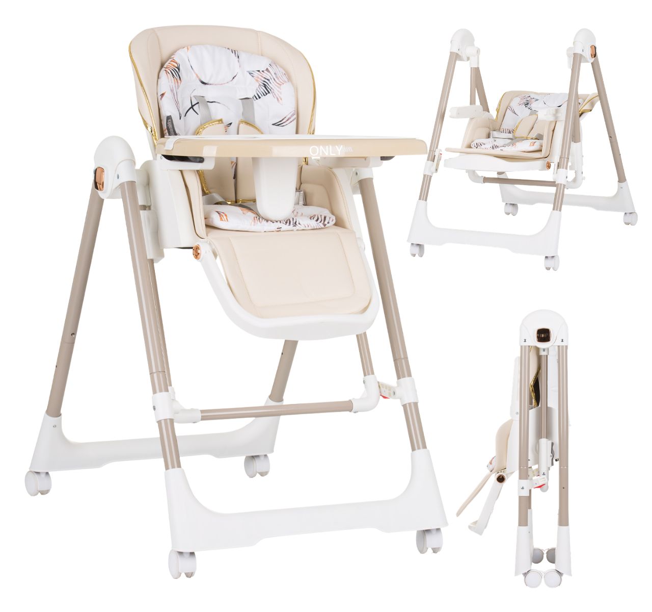 Only Swingy višepoložajna 2u1 hranilica-ljuljaška za bebe Beige