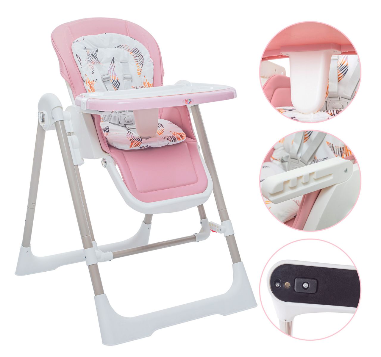   Only Swingy višepoložajna 2u1 hranilica-ljuljaška za bebe Pink-zastita za medjunozje