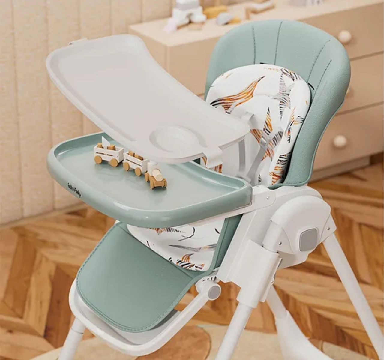   Only Yummy višepoložajna hranilica za bebe Pastel green sa duplom tacnom