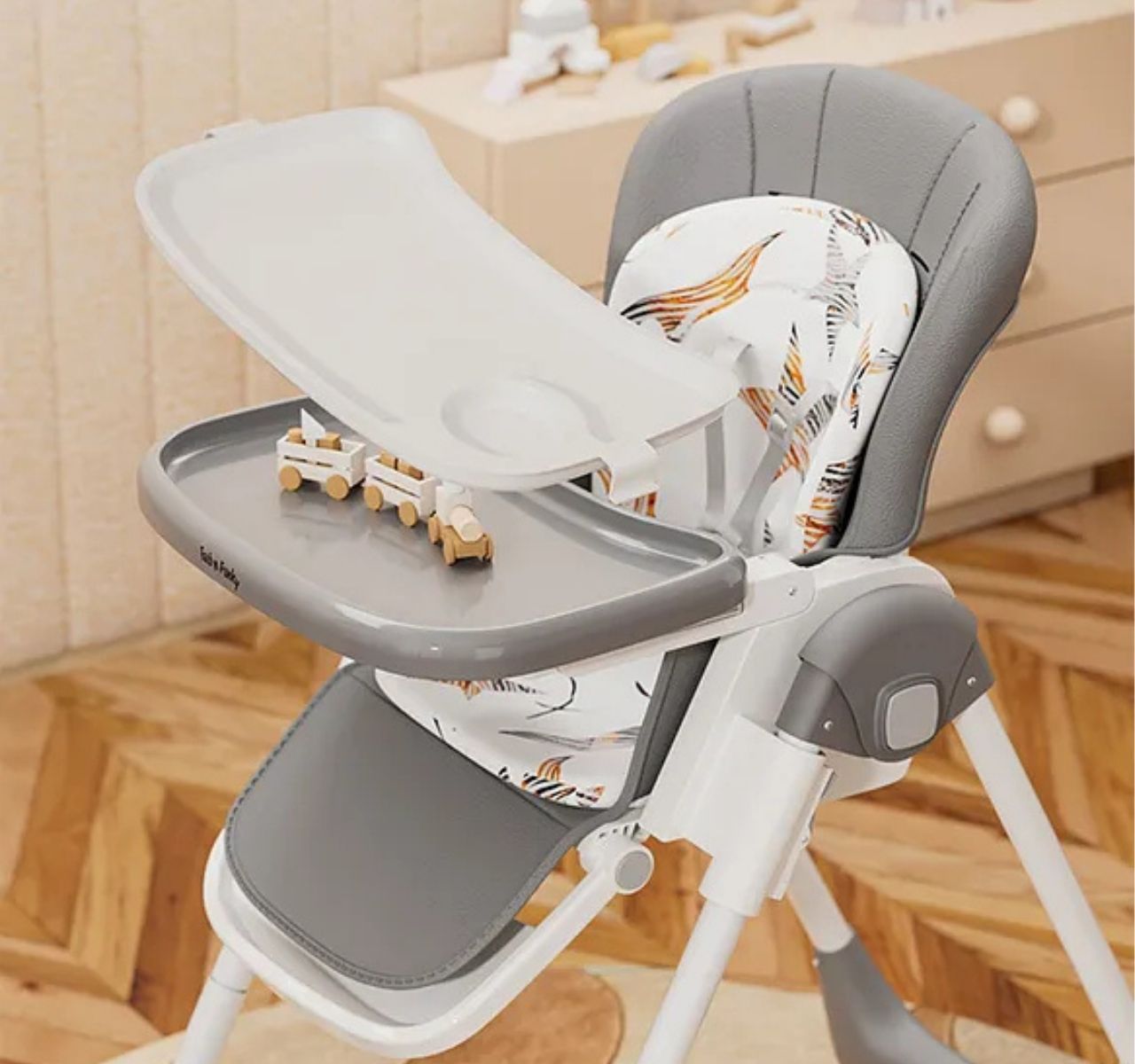   Only Yummy višepoložajna hranilica za bebe Grey sa duplom tacnom