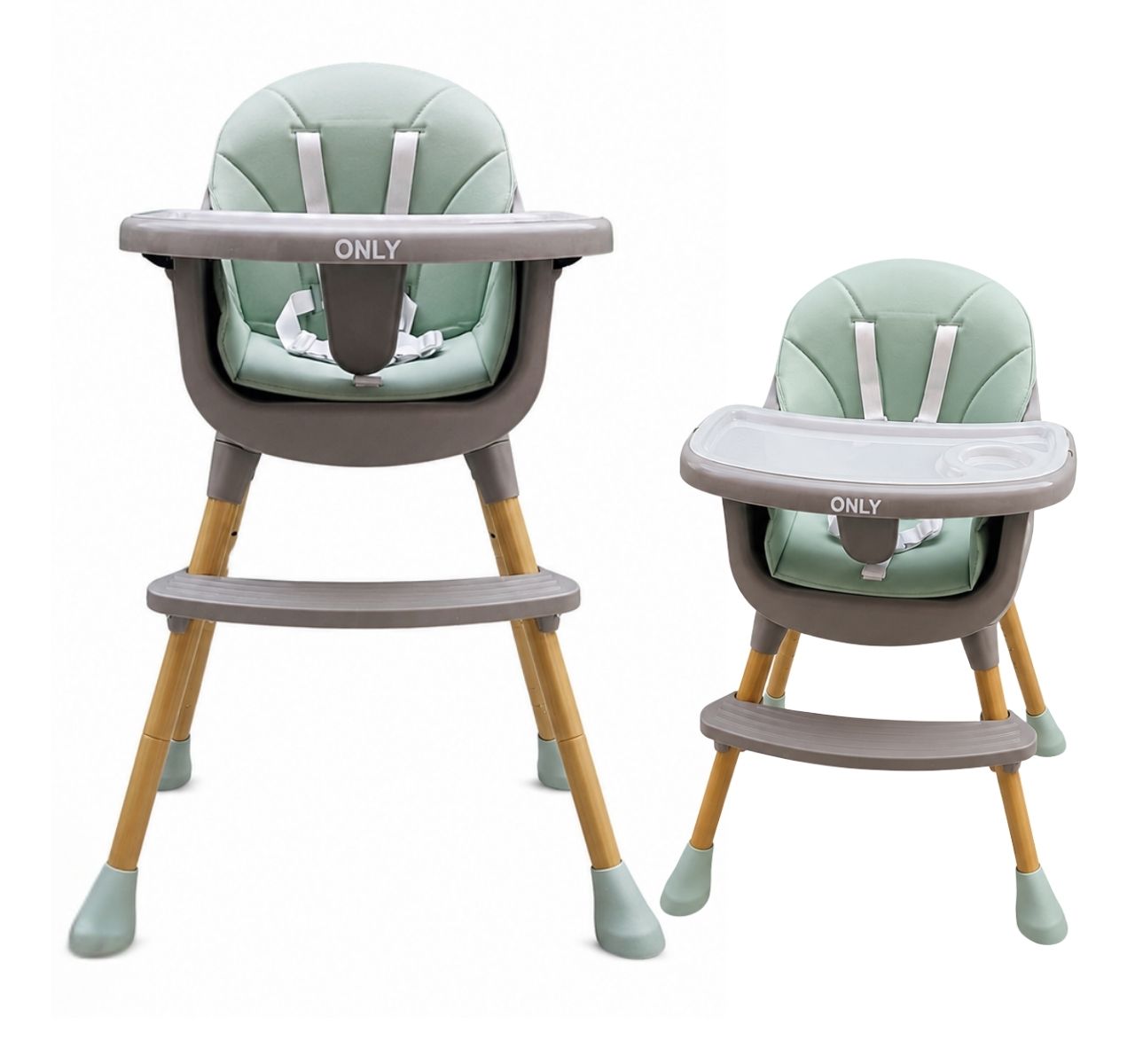 Only Snack jednopoložajna hranilica za bebe 3u1 Green&grey