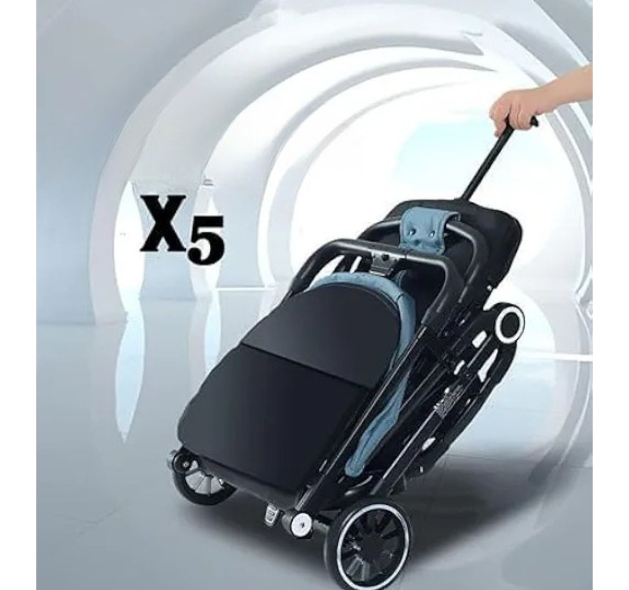 Only X5 travel kolica za bebe Grey sa ruckom za vuču
