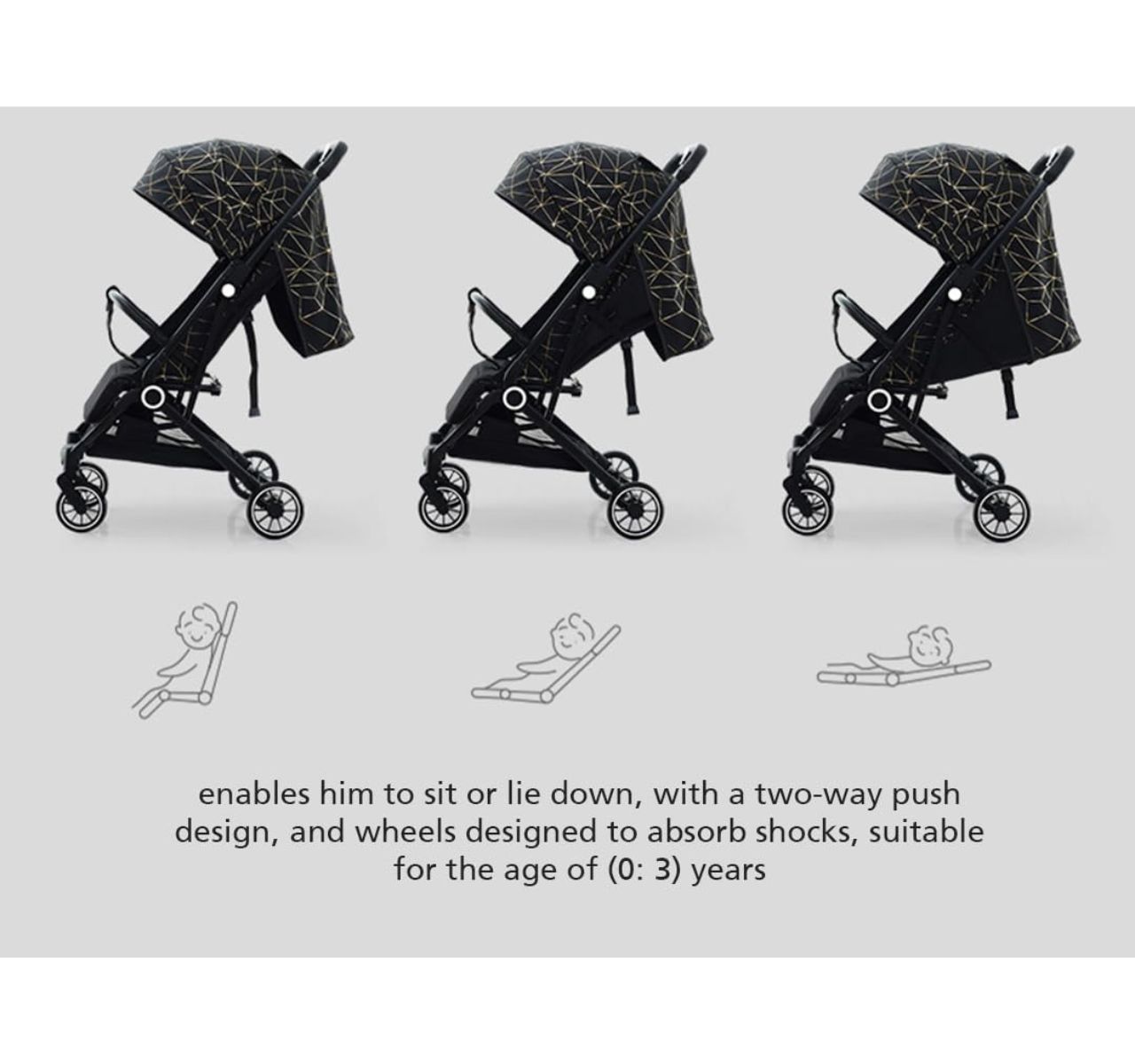 Only X5 travel kolica za bebe Pinik sa polozajima-Happy kids