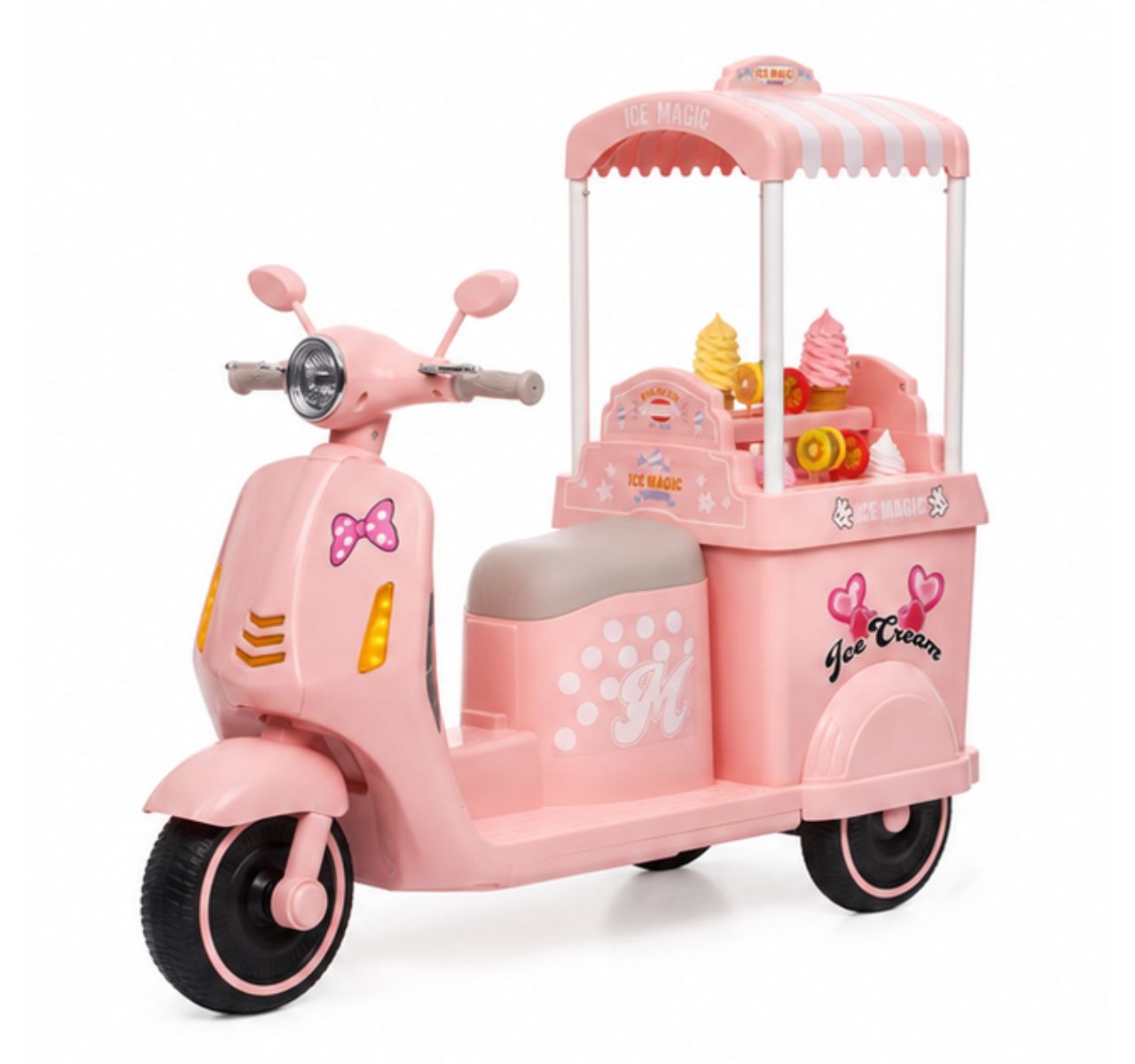 Only električna Vespa sa kolicima za sladoled Pink