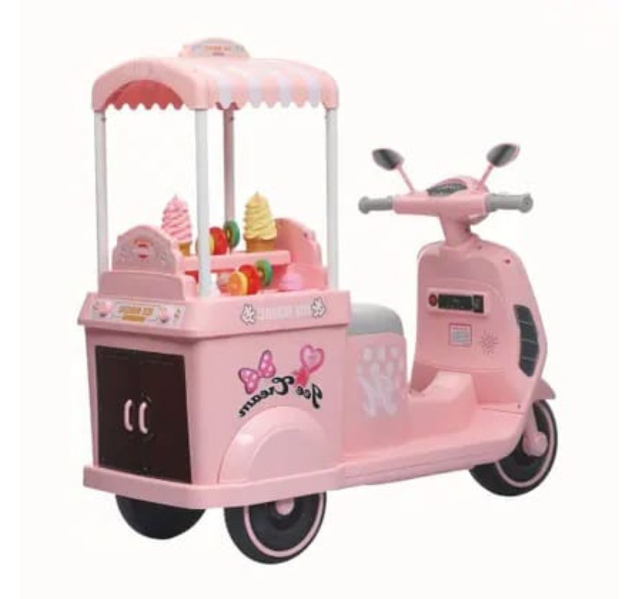Only električna Vespa sa kolicima za sladoled Pink-igracke sladoled-Happy kids