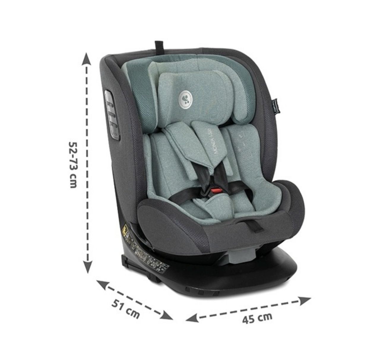   Lorelli Bertoni Monza i-Size Isofix auto sedište za decu 40-150cm Green-dimenzije