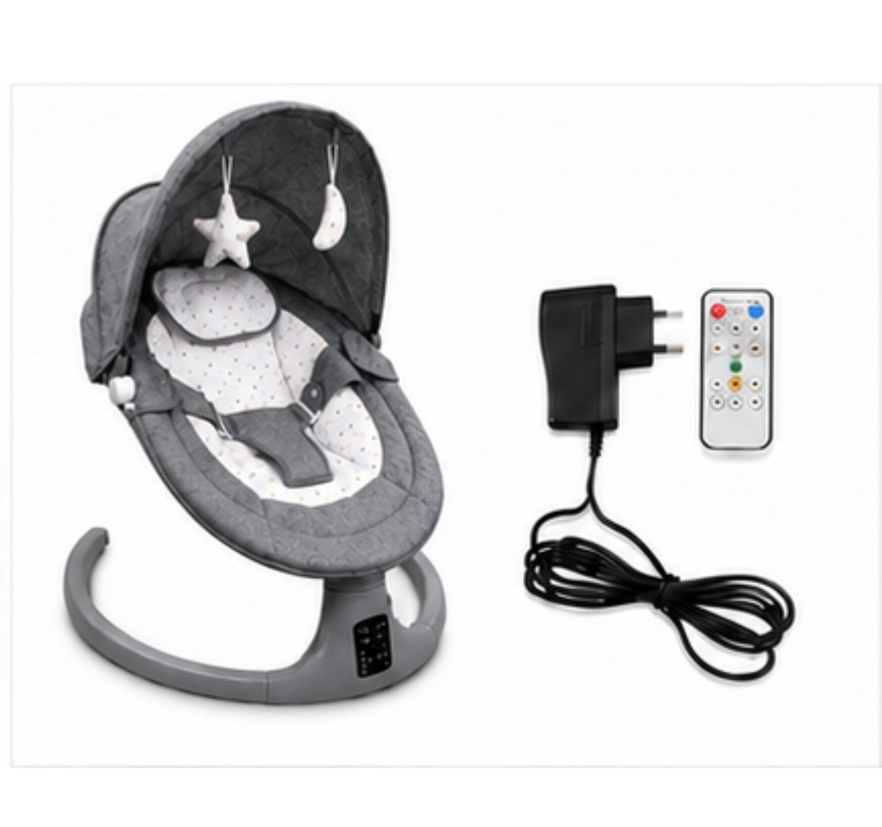 Only Luna električna multifunkcionalna ljuljaška za bebe Dark grey-kabal i daljinski