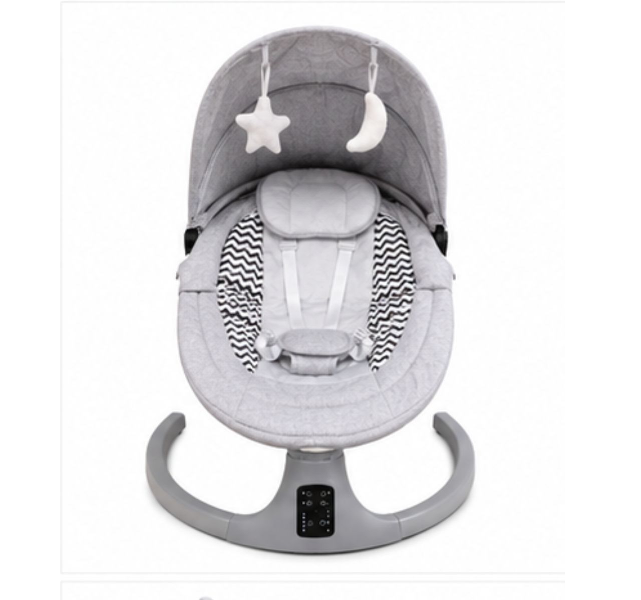 Only Luna električna multifunkcionalna ljuljaška za bebe Grey-pogled spreda-Happy kids