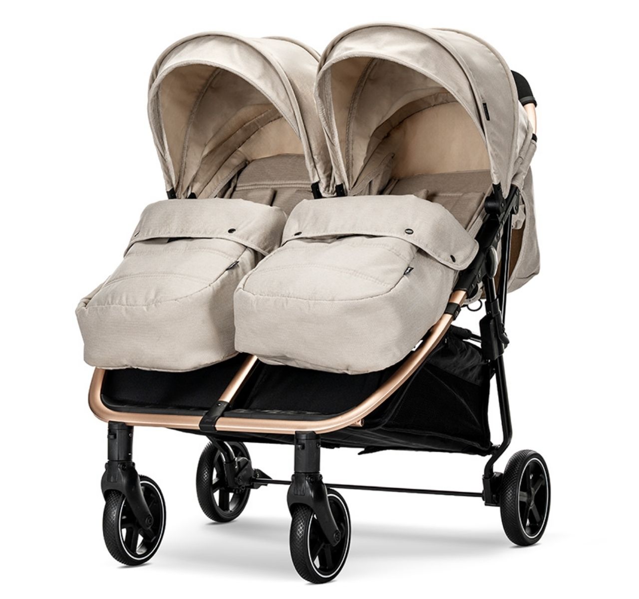   Lorelli Bertoni Duo kolica za blizance Beige  sa zimskom navlakom