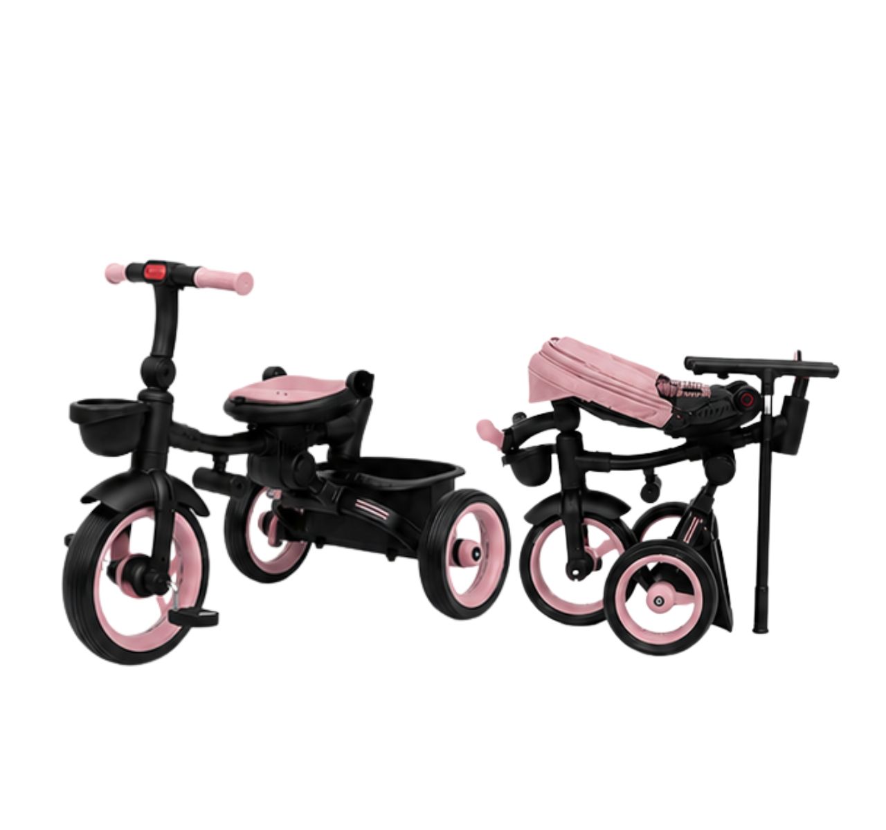 Only tricikl za decu sa rotirajućim sedištem 7u1 Pink sklopljen