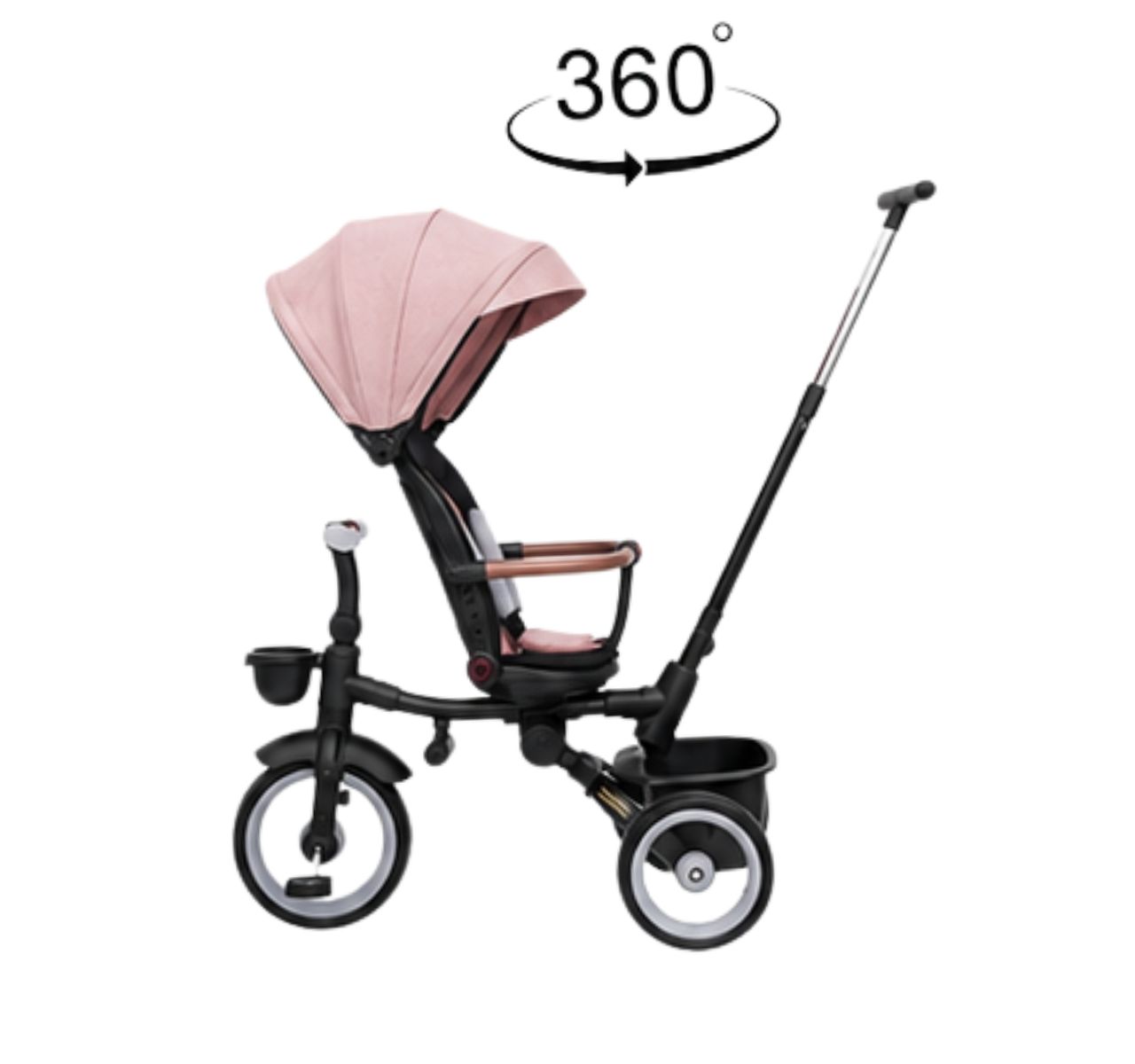 Only tricikl za decu sa rotirajućim sedištem 7u1 Pink sa rotacijom naslona-Happy kids