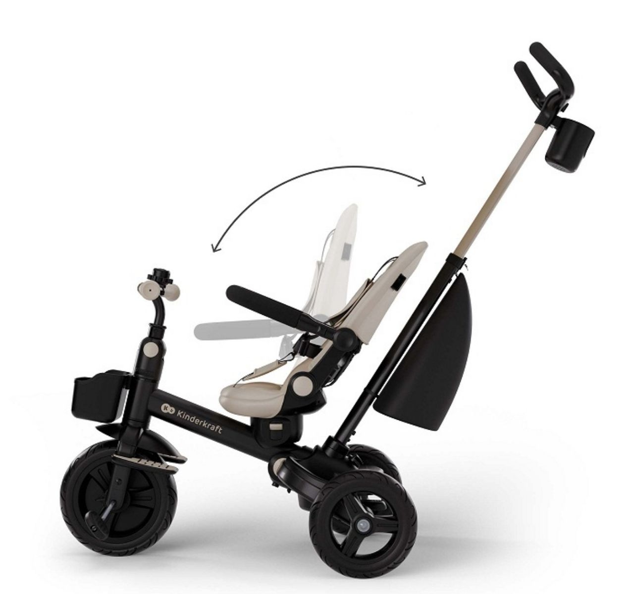   Kinderkraft Aveo 2 Plus 6u1 tricikl za decu Beige sa polozajima naslona