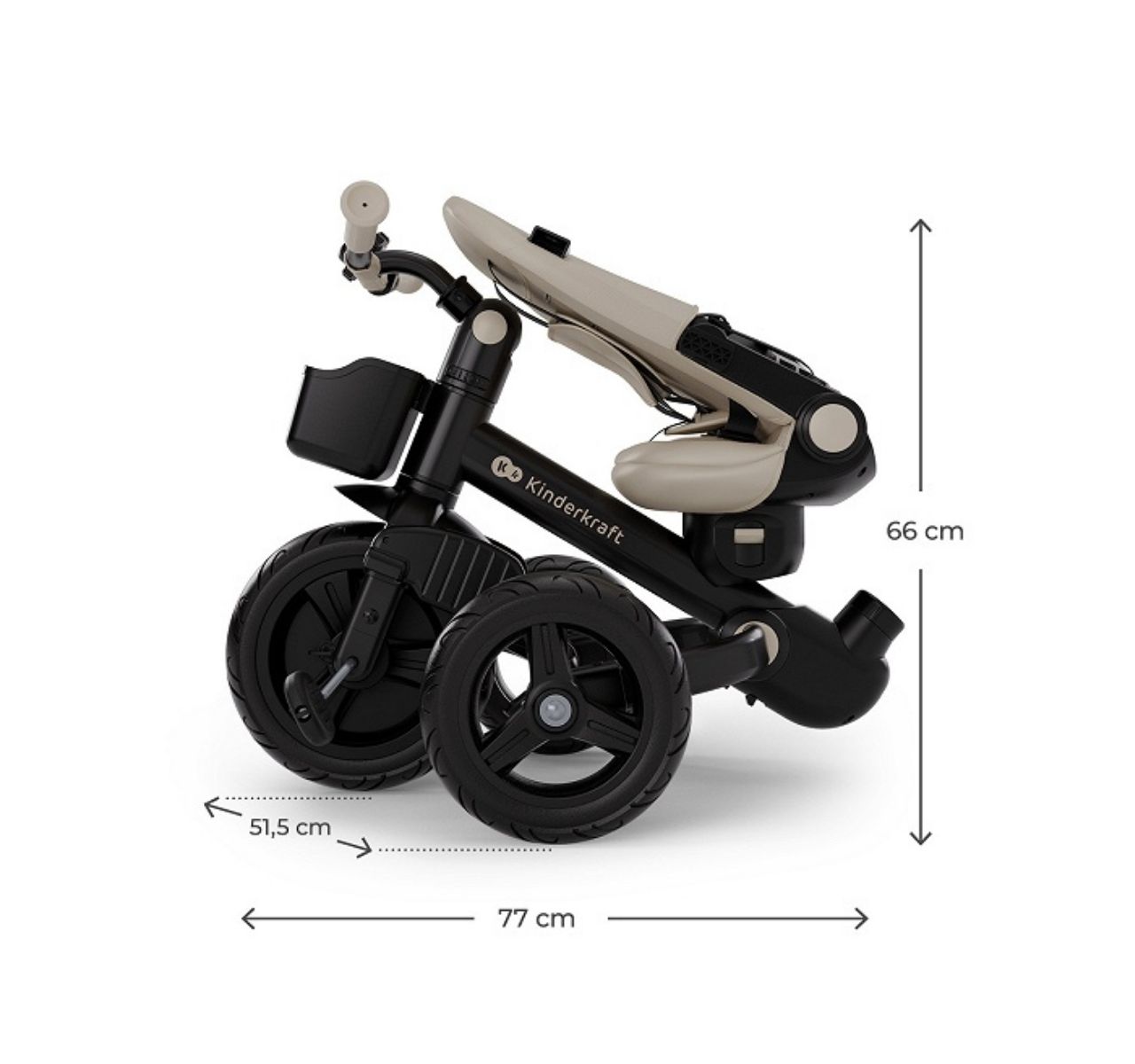   Kinderkraft Aveo 2 Plus 6u1 tricikl za decu Beige-male dimenzije zgodan