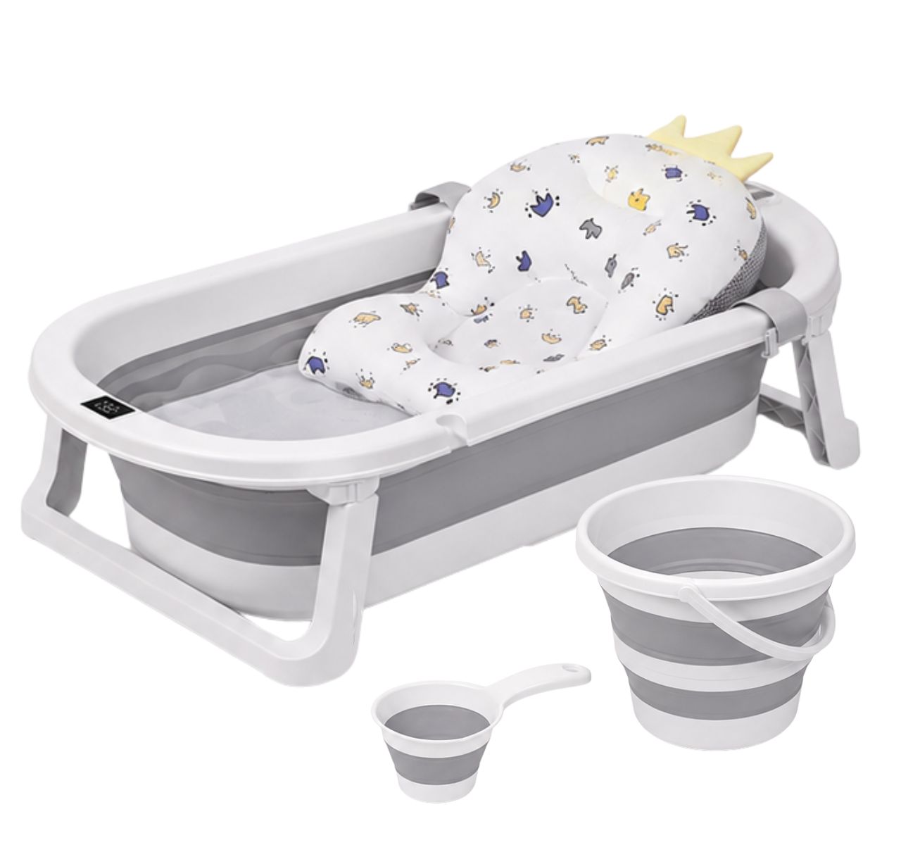 Only sklopivi set za kupanje beba 4u1 Grey