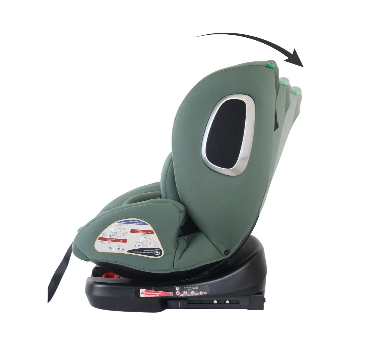 Jungle Adventure i-Size Isofix auto sedište za decu 40-150cm Green sa polozajima