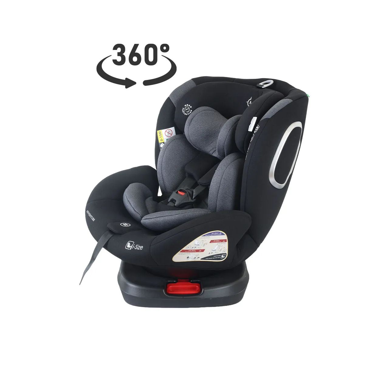   Jungle Adventure i-Size Isofix auto sedište za decu 40-150cm Dark Grey sa rotacijom sedista