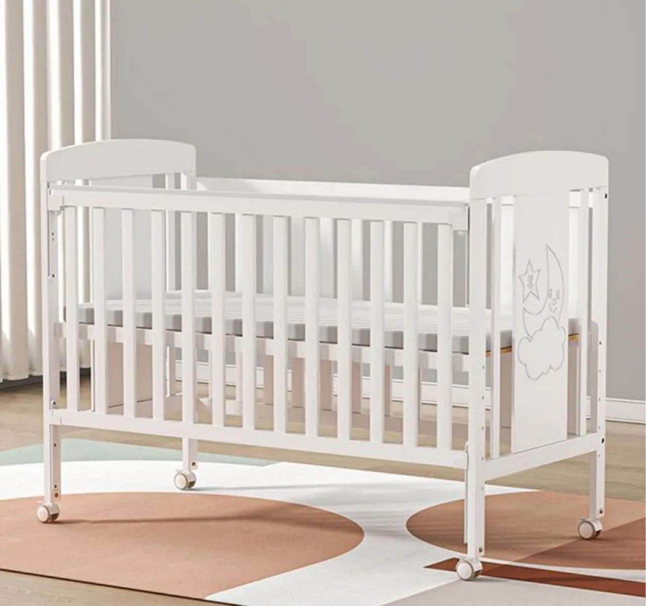 Booky krevetac za bebe 60x120cm Beli u 5 nivoa visina duseka