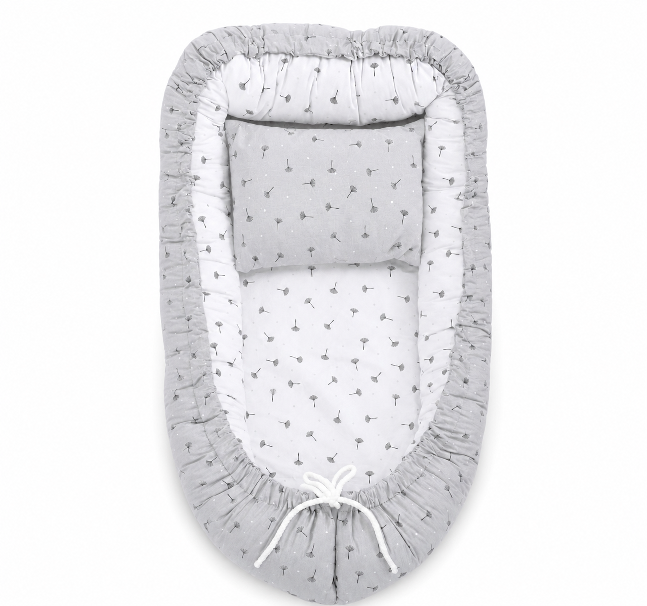 Bebekevi gnezdo za bebe 74x40cm Sivo
