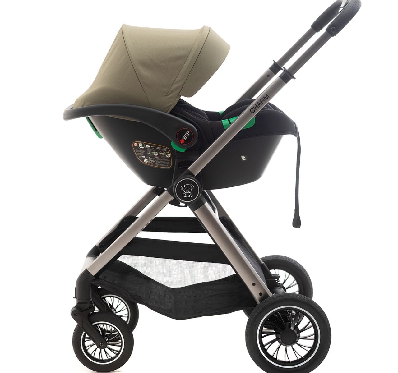 BBO Charm kolica za bebe 3u1 Green-auto sediste na ramu kolica