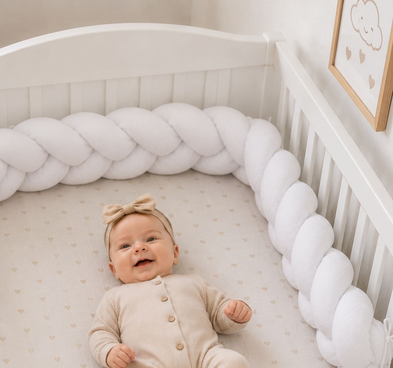 San gnezdo za bebe 2u1 Roze-pletenica-Happy kids
