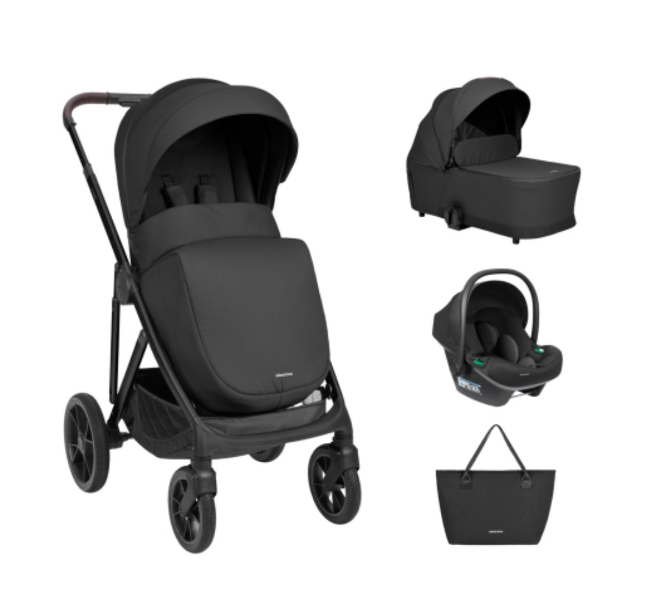 Kikka Boo Chiara 3u1 set sa I-Size I-Prime auto sedištem i tvrdom korpom Black