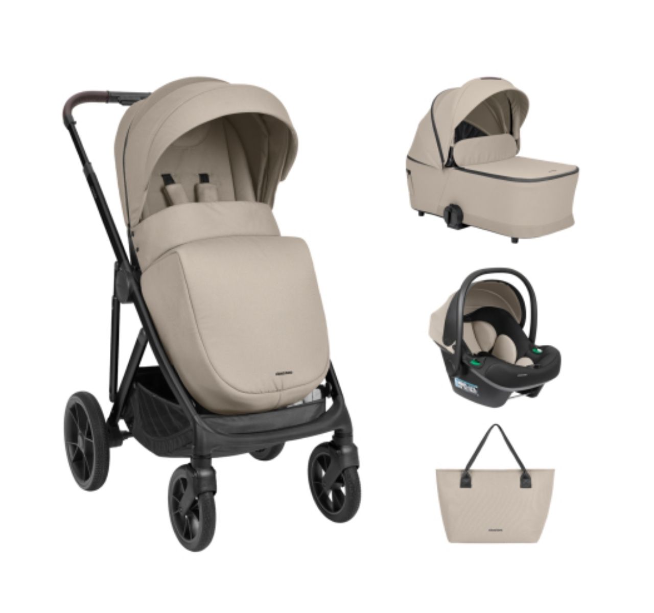 Kikka Boo Chiara 3u1 set sa I-Size I-Prime auto sedištem i tvrdom korpom Beige
