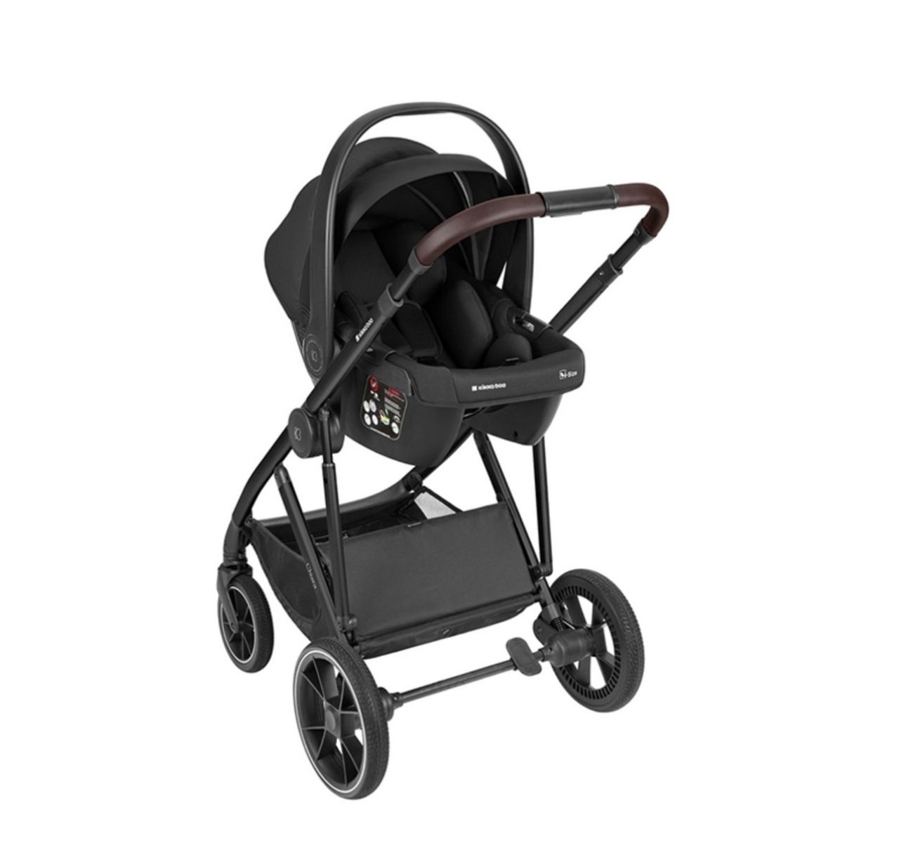Kikka Boo Chiara 3u1 set sa I-Size I-Prime auto sedištem i tvrdom korpom Black-jaje na ramu kolica
