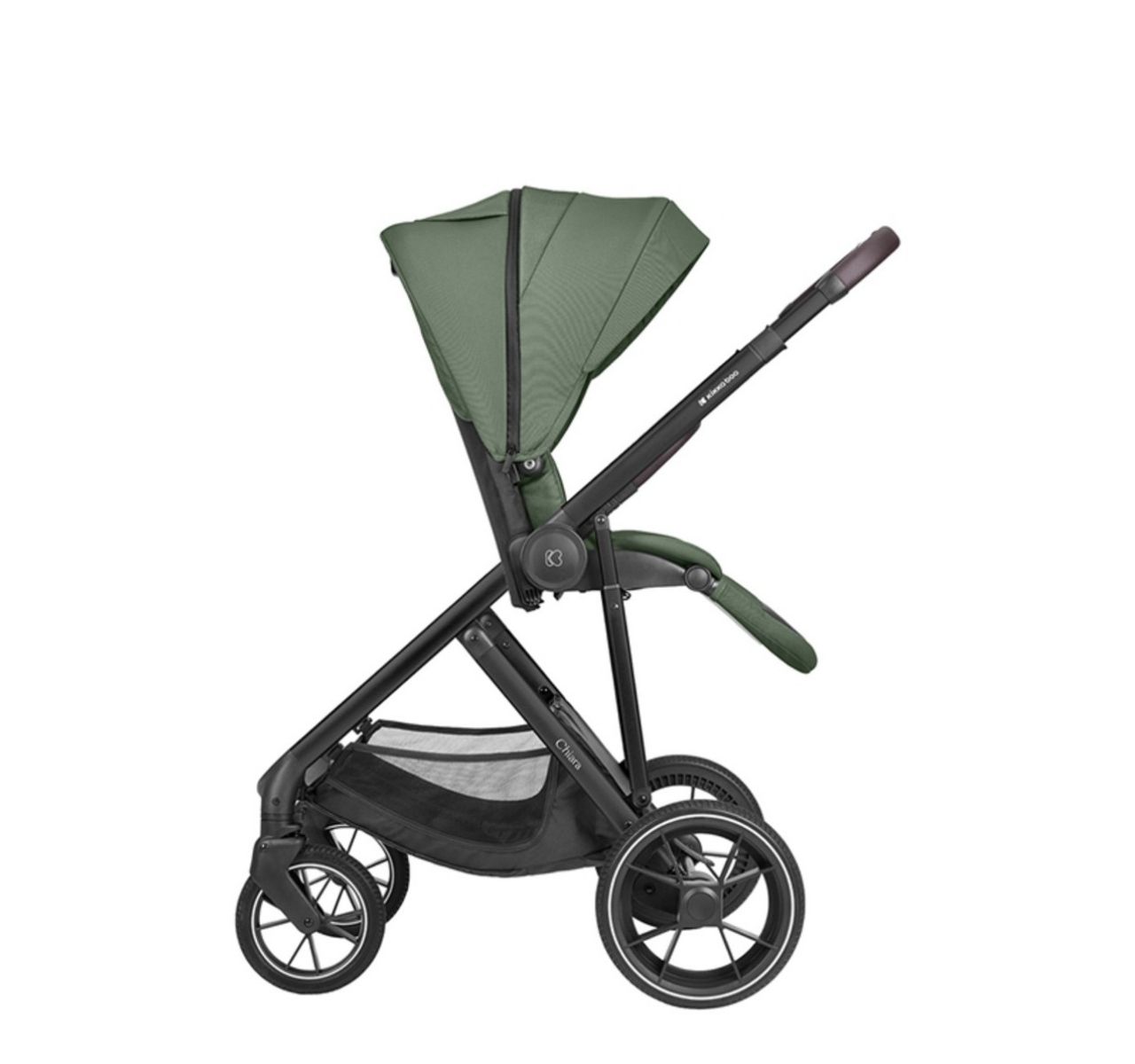 Kikka Boo Chiara 3u1 set sa I-Size I-Prime auto sedištem i tvrdom korpom Army green-bocni pogled