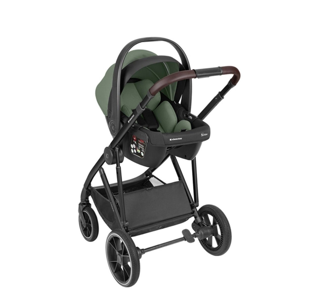 Kikka Boo Chiara 3u1 set sa I-Size I-Prime auto sedištem i tvrdom korpom Army green-jaje na ramu kolica