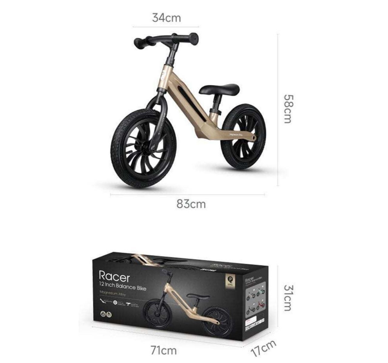 Qplay balanser Racer Mint-dimenzije
