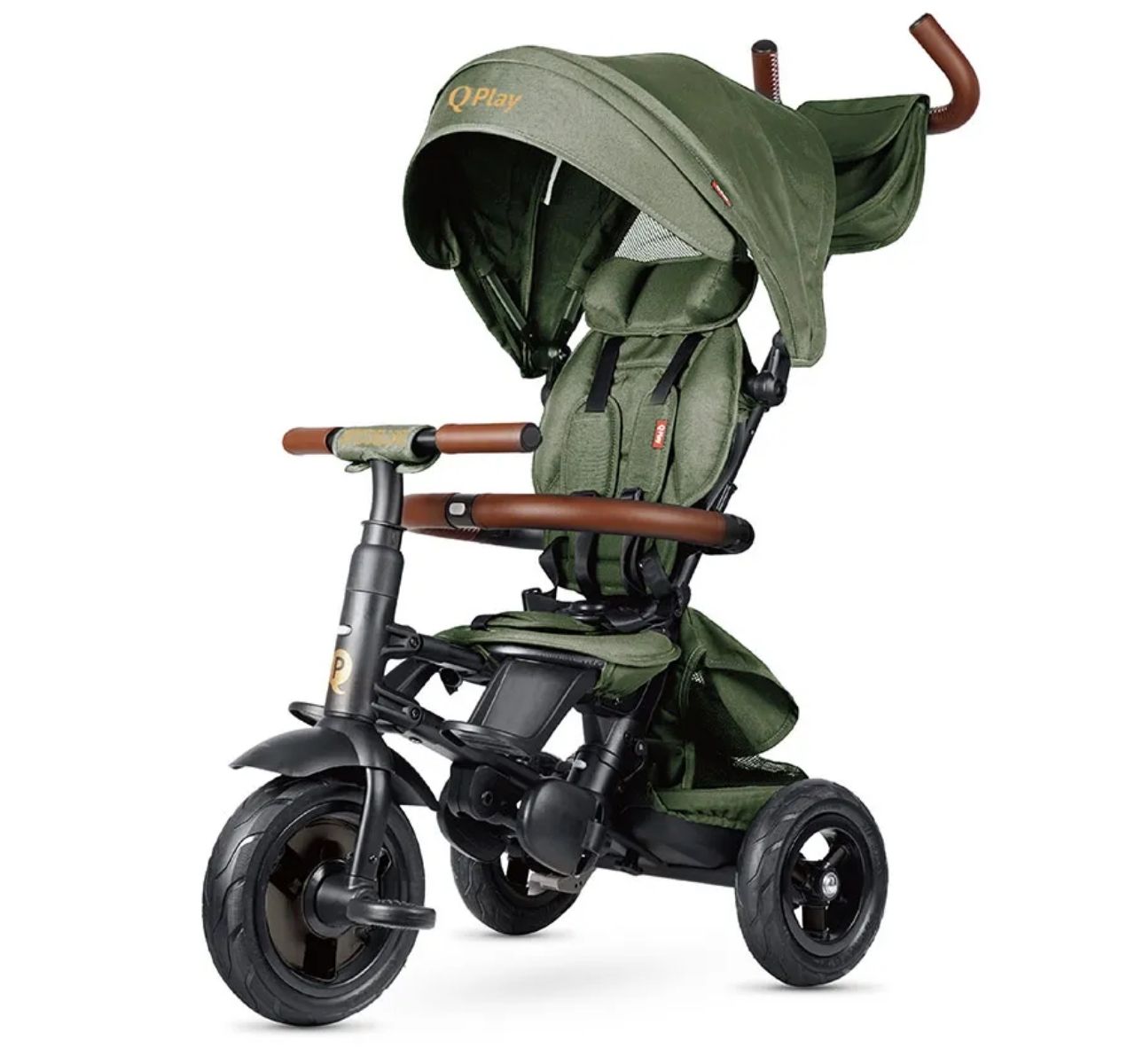 QPlay Rito Deluxe tricikl za decu sa gumenim točkovima do 25kg Green