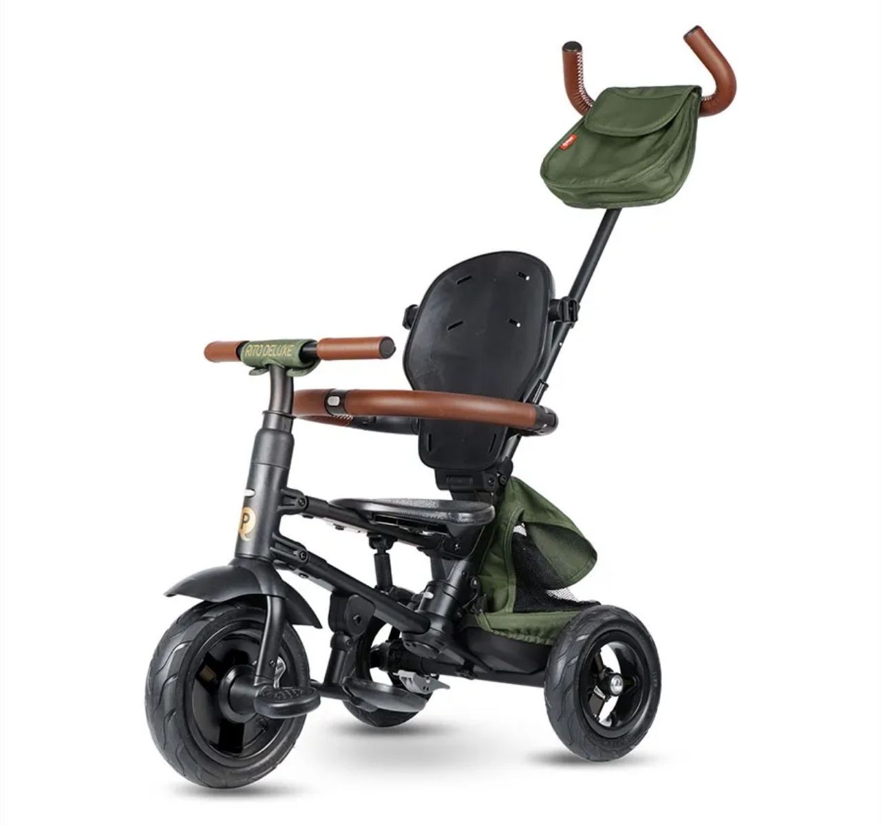 QPlay Rito Deluxe tricikl za decu sa gumenim točkovima do 25kg Green-Happy kids