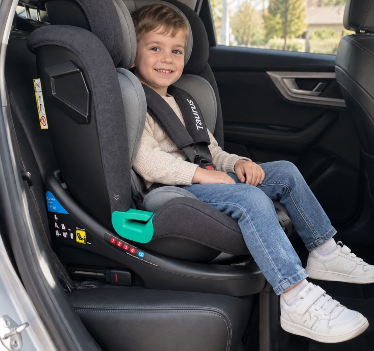 BBO Taurus i-Size Isofix auto sedište za decu 40-150cm-Black&Grey-Happy kids