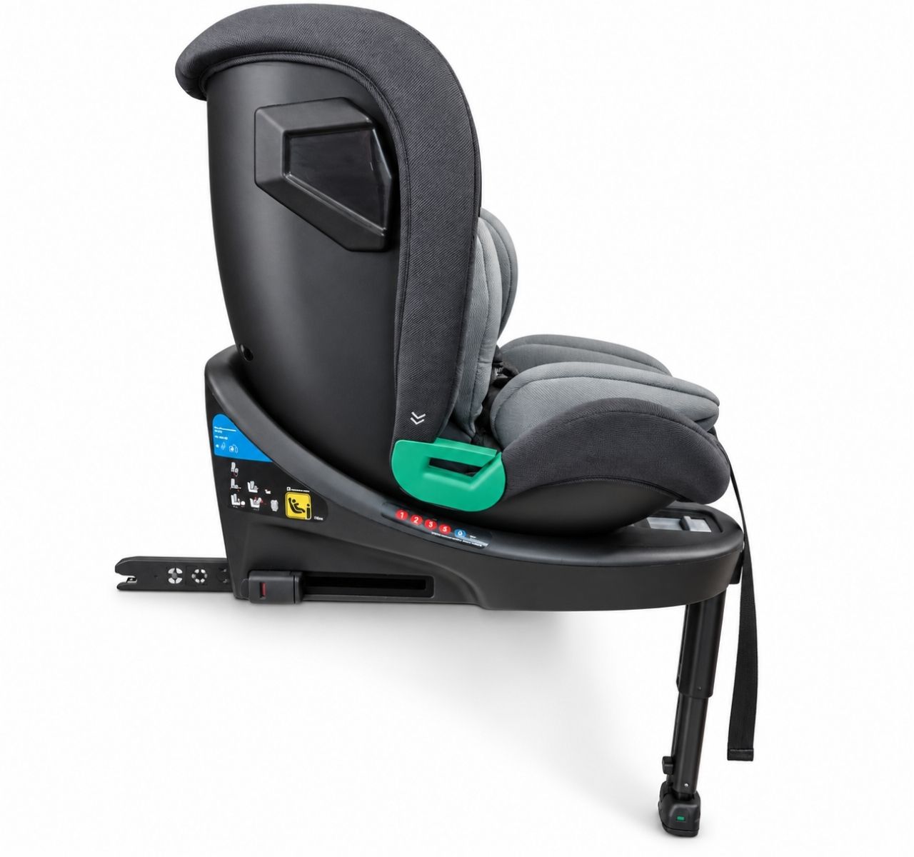 BBO Taurus i-Size Isofix auto sedište za decu 40-150cm-Black&Grey-bocni pogled