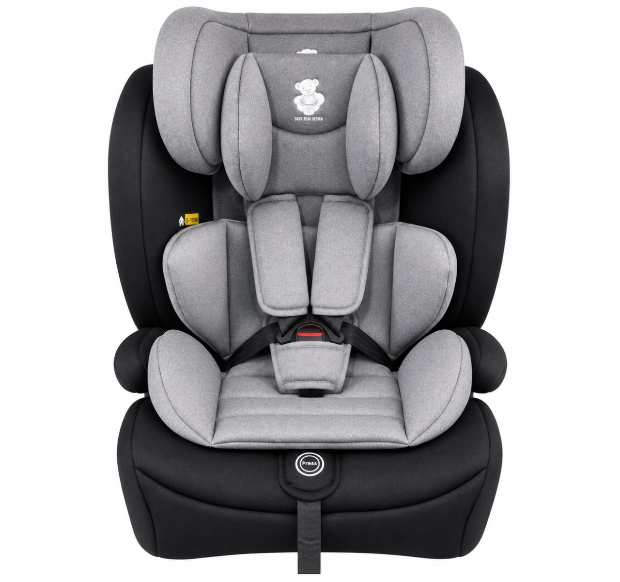 BBO Pluton i-Size auto sedište za decu 76-150cm-Black&Grey-pogled spreda