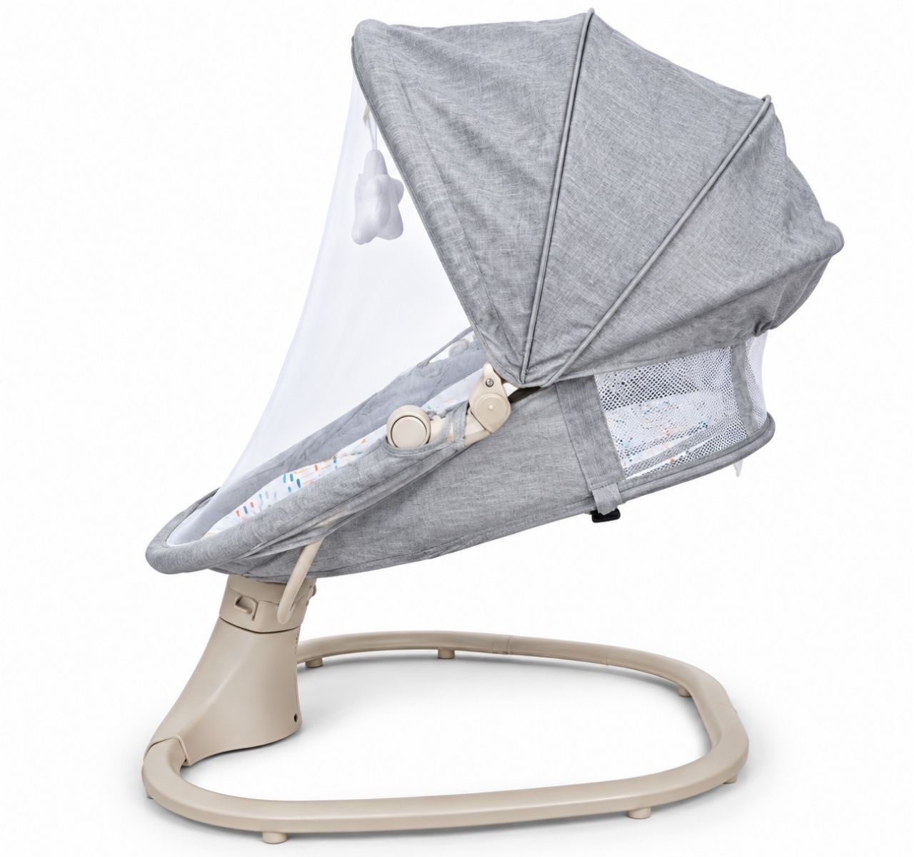 Only Deluxe 3u1 električna ljuljaška za bebe Grey-bocni pogled-Happy kids