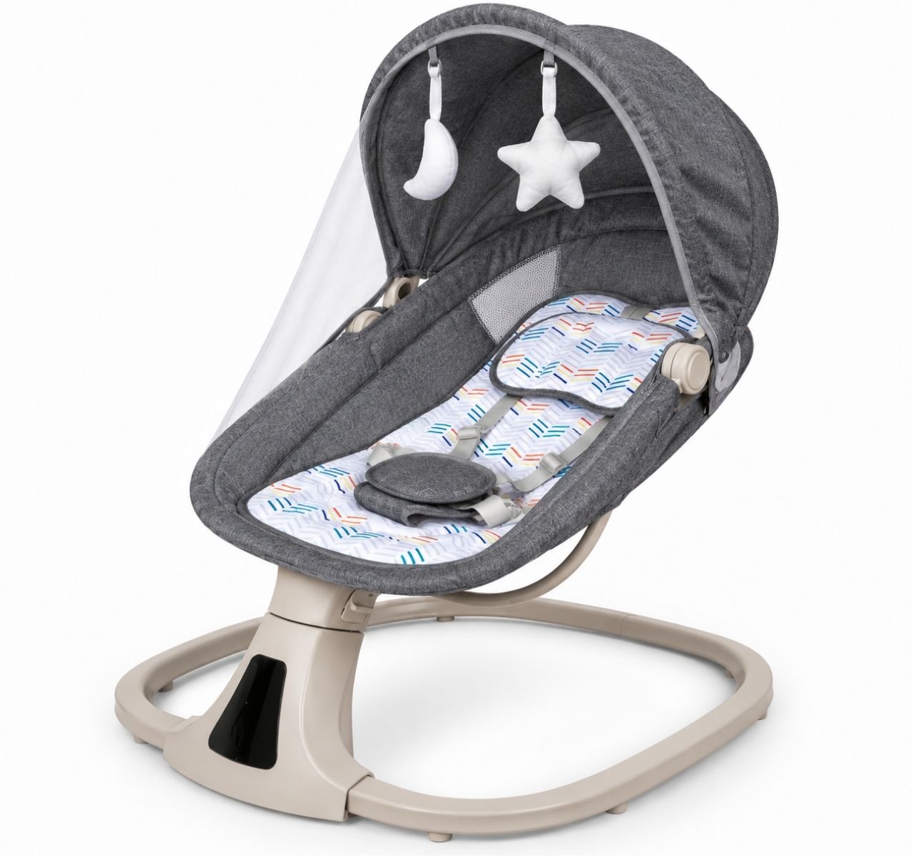 Only Deluxe 3u1 električna ljuljaška za bebe Dark grey-Happy kids