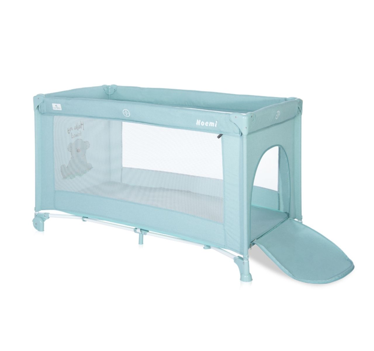 Lorelli Noemi prenosivi krevetac za bebe 1 nivo Blue surf teddy-Happy kids