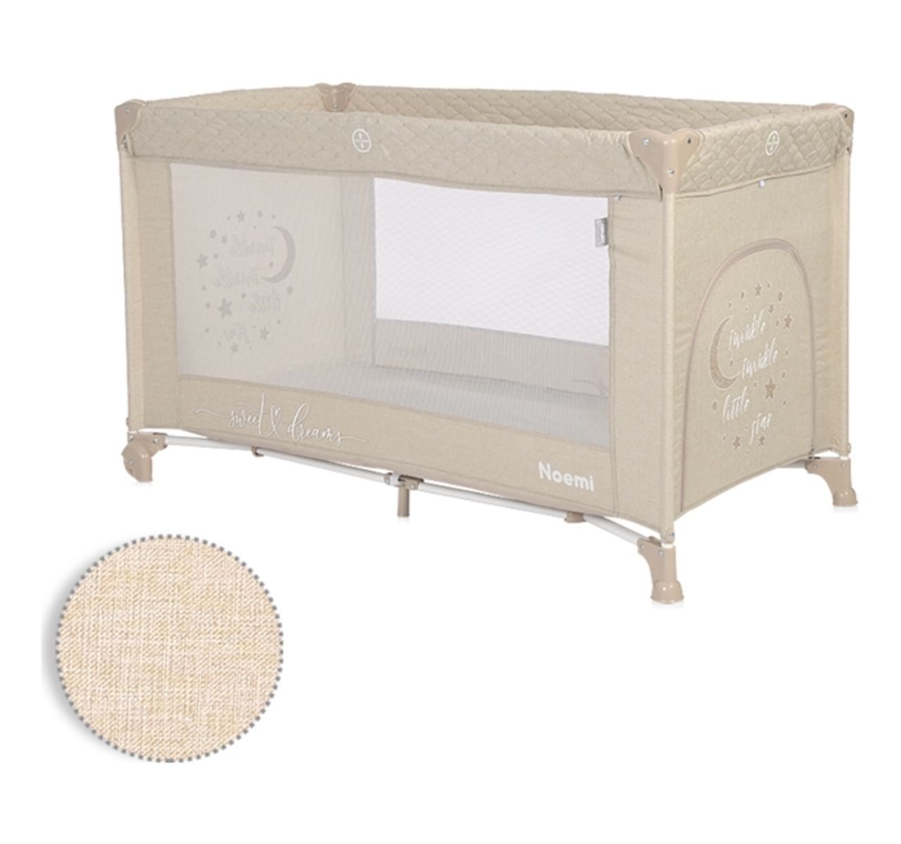 Lorelli Noemi prenosivi krevetac za bebe 1 nivo Fog beige star
