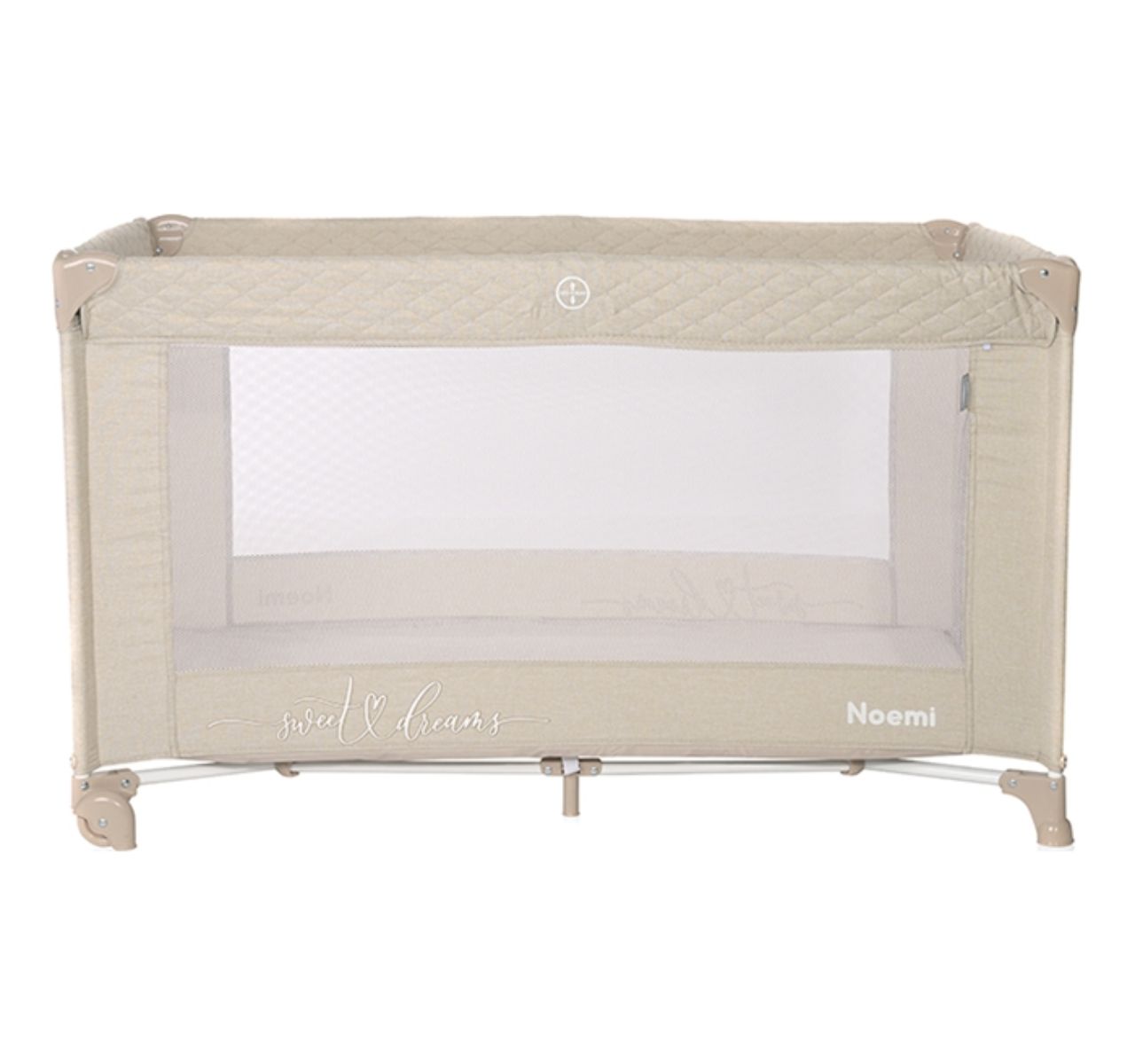 Lorelli Noemi prenosivi krevetac za bebe 1 nivo Fog beige star-Happy kids