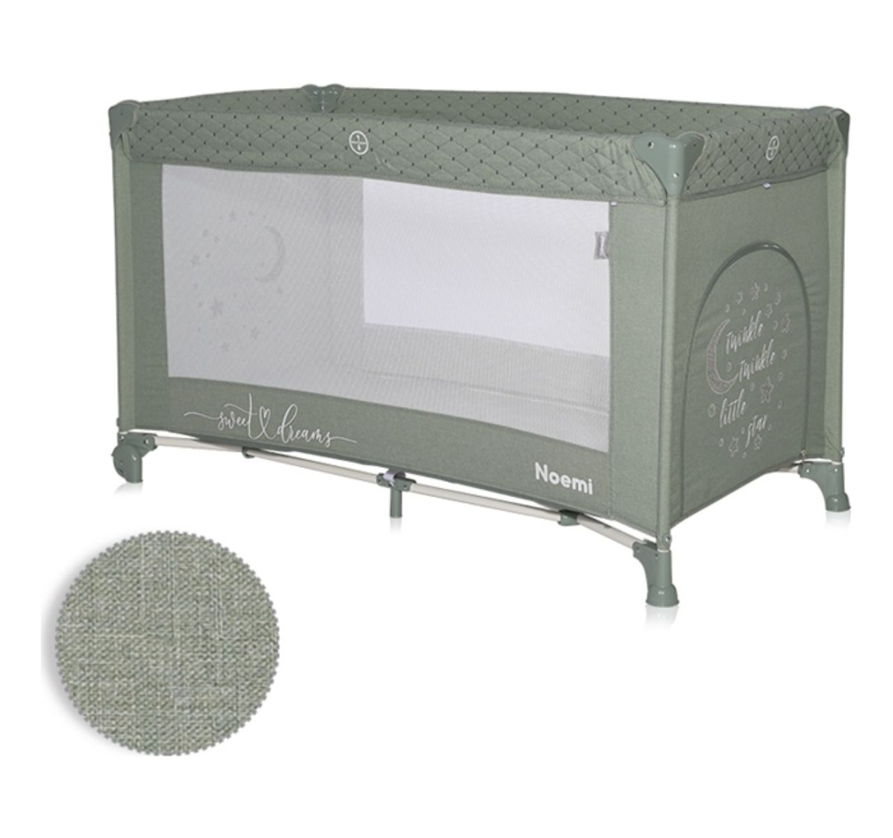 Lorelli Noemi prenosivi krevetac za bebe 1 nivo Iceberg green star