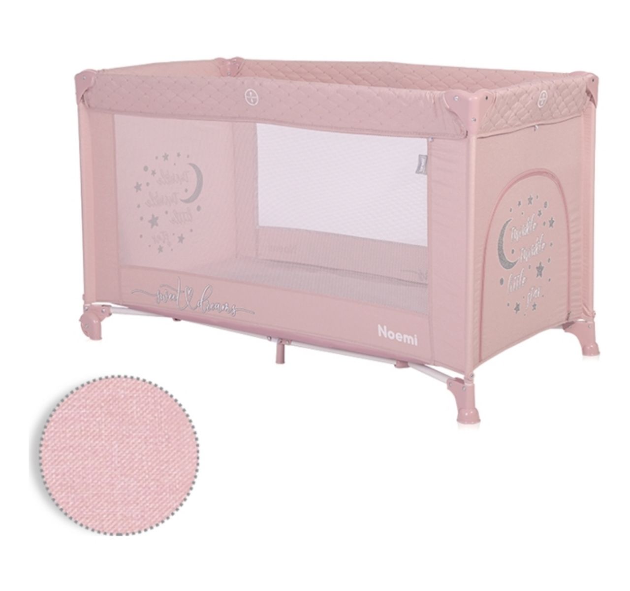 Lorelli Noemi prenosivi krevetac za bebe 1 nivo Mellow rose star