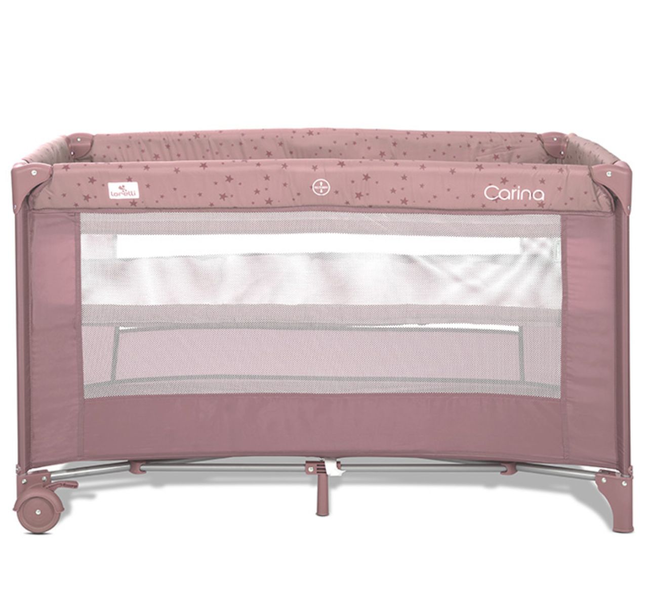 Lorelli Carina prenosivi krevetac za bebe 2 nivoa Pink stars-Happy kids