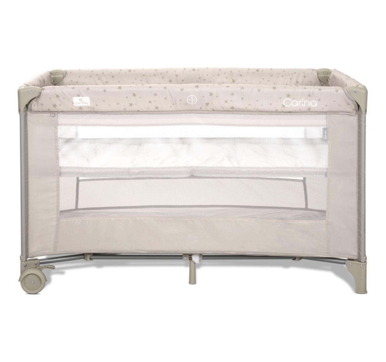 Lorelli Carina prenosivi krevetac za bebe 2 nivoa Beige stars-Happy kids