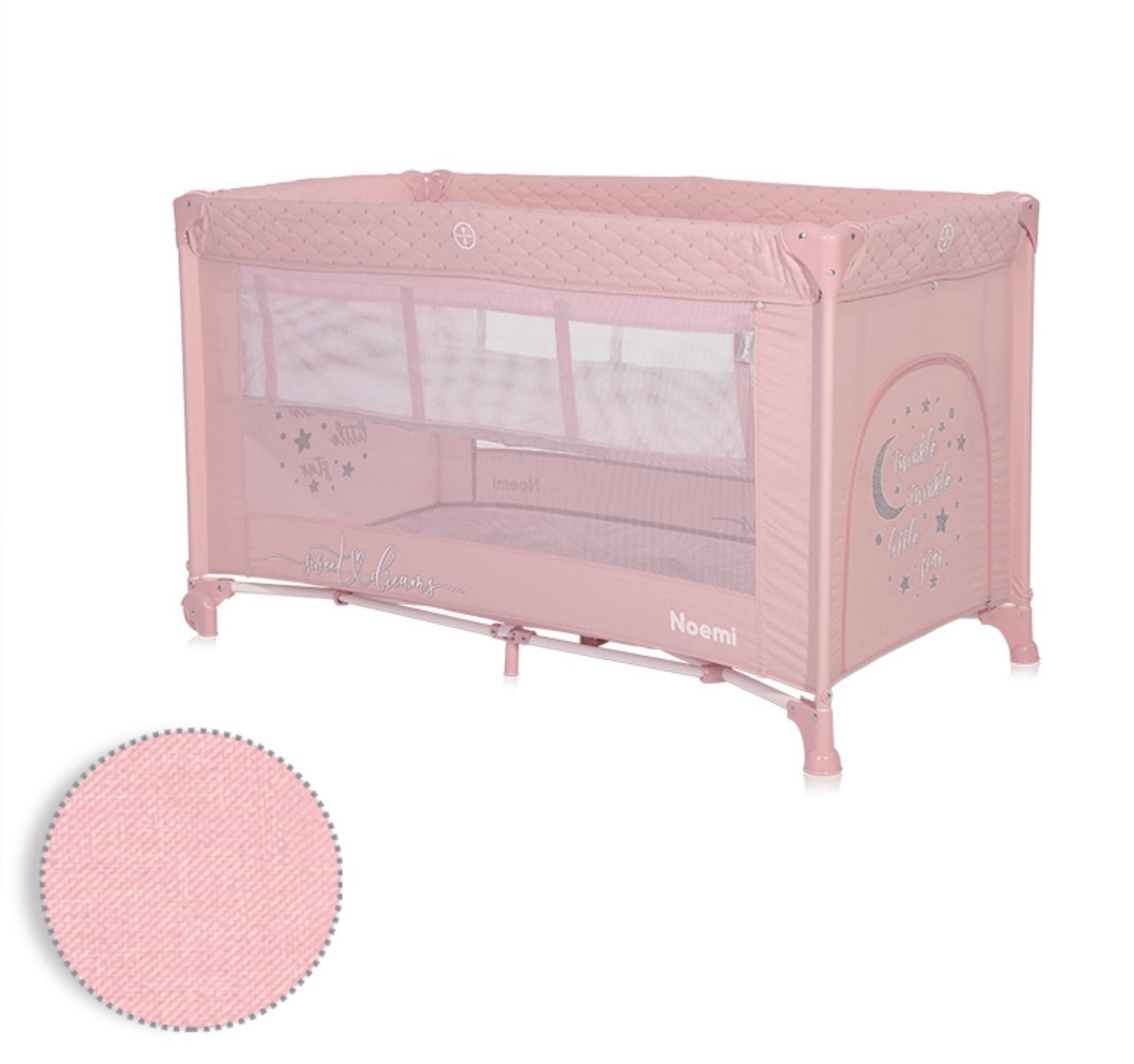 Lorelli Noemi prenosivi krevetac za bebe 2 nivoa Mellow rose star