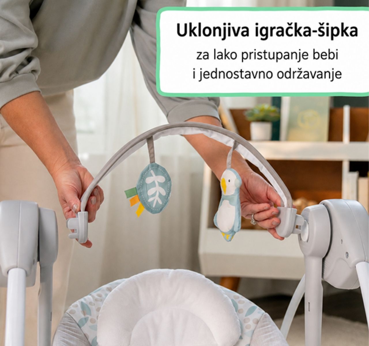 Kids II Ingenuity Comfort 2 ljuljaška za bebe 0-9 meseci  Go Endless Bloom sa igrackama-Happy kids