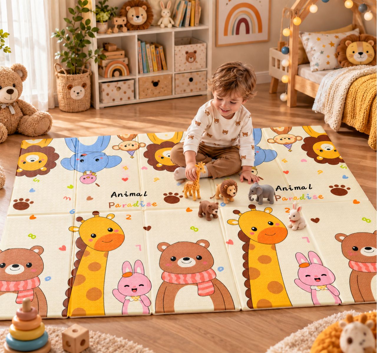 BBO Podloga za igru 180x200-CC6603-4 sa zivotinjama-Kappy kids