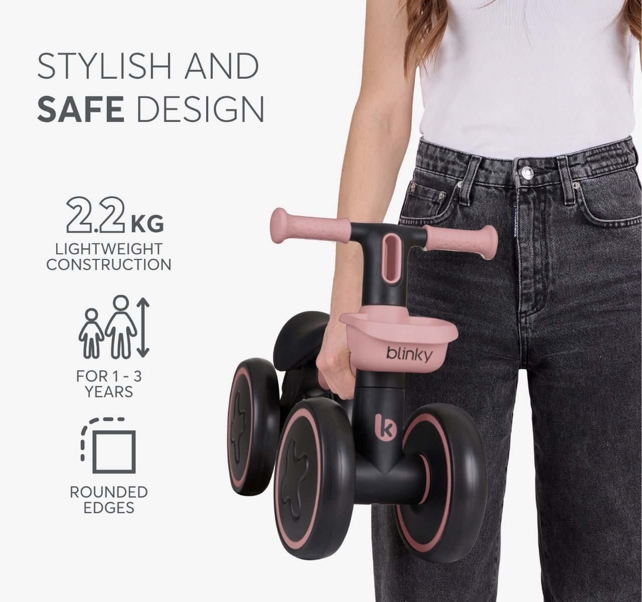 Kikka Boo Blinky guralica za bebe Pink do 22 kg nosivosti-Happy kids